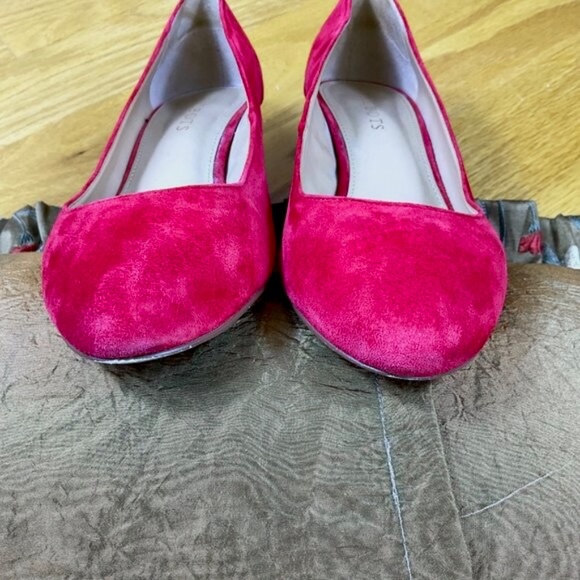 Talbots Heels Red Suede Chunky Mid Heel (8.5 M) - Picture 5 of 9